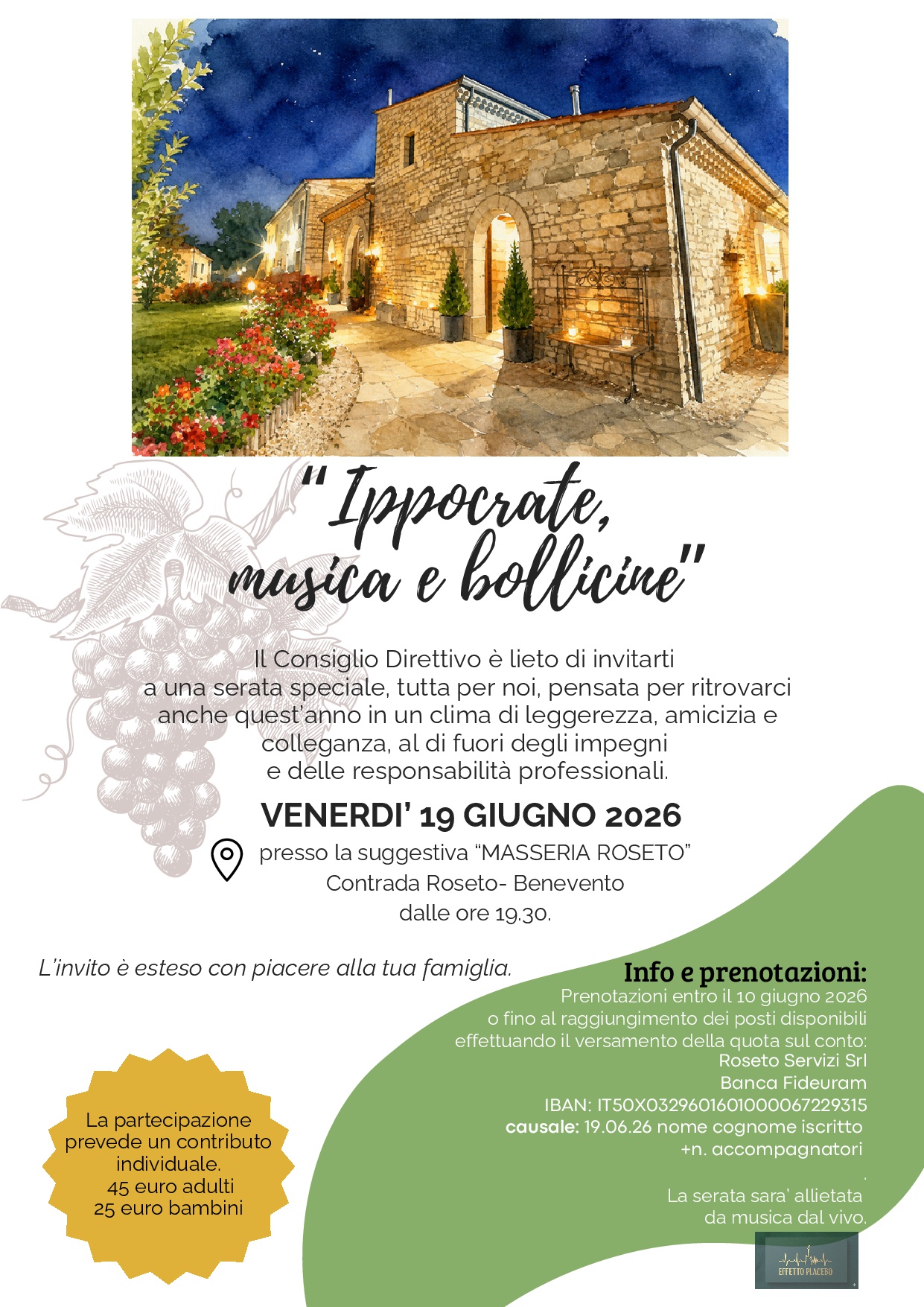 Clicca per accedere all'articolo " Ippocrate, musica e bollicine"- 19 Giugno 2026